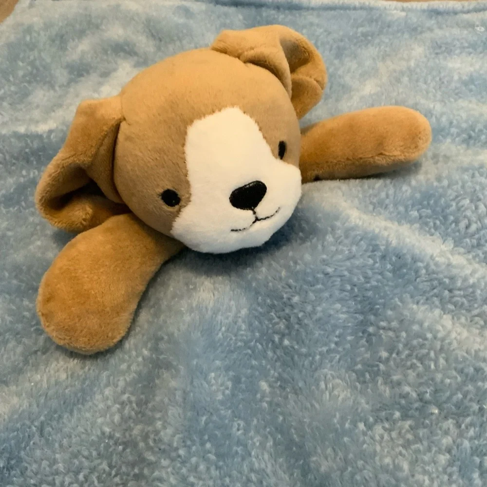 Carter’s Baby Puppy Dog Plush Lovey Blanket Brown Tan Spot‎ Puppy Snuggler